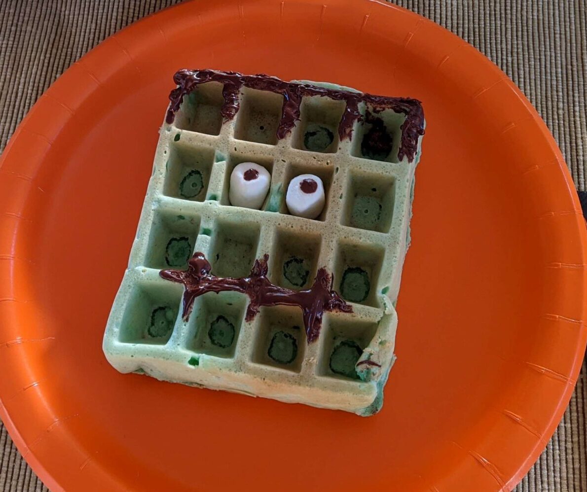 Frankenstein Waffles recipe